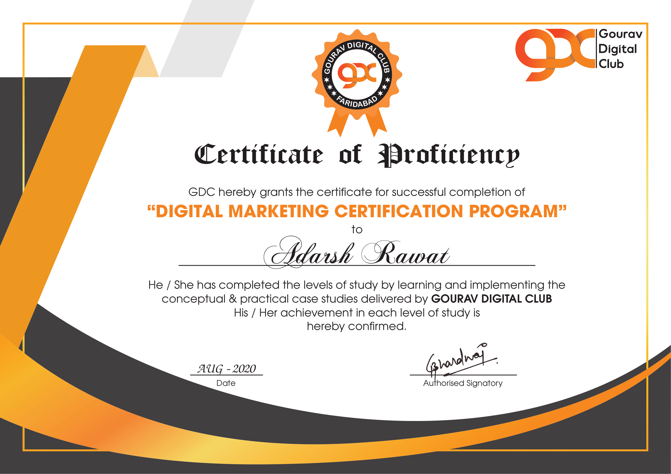 Adrash Rawat-certificate